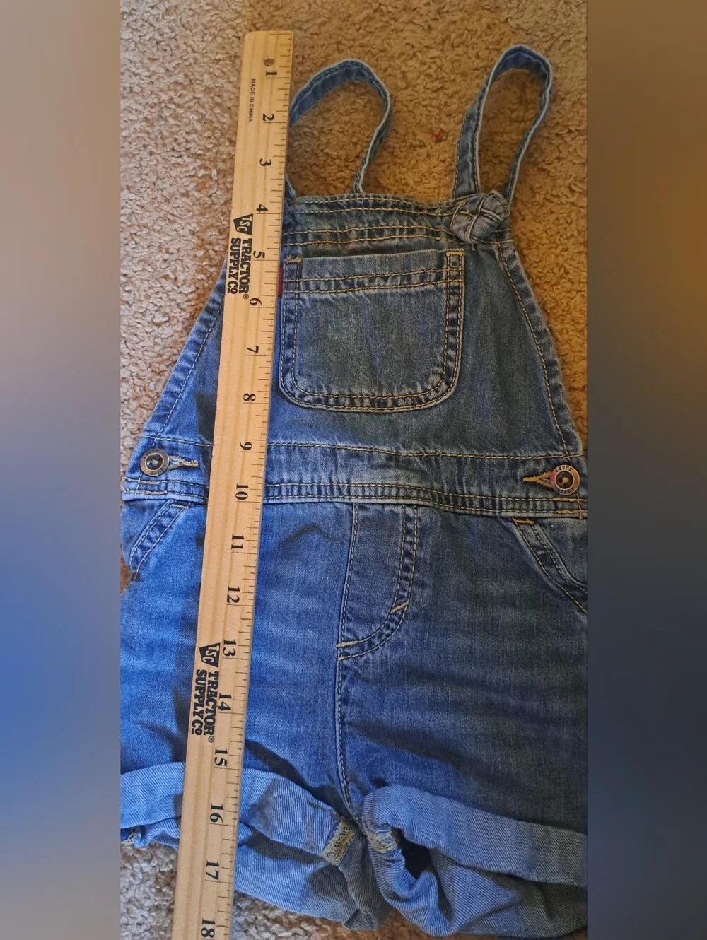 Levi's Baby Girls' Denim Overalls Shortall 24 Month Country Girl Cowgirl